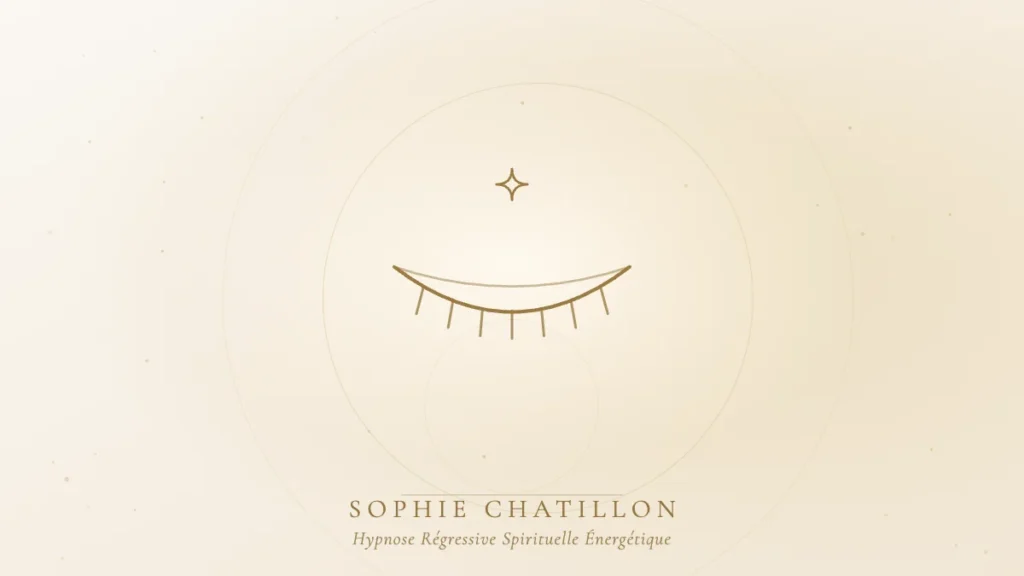 Œil fermé doré, illustration de l’article « Auto-hypnose : peut-on s'hypnotiser soi-même ? » – Sophie Chatillon