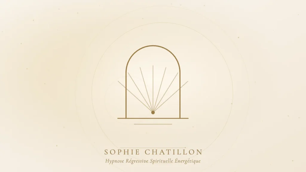 Arche dorée ouverte sur la lumière, illustration de l’article « Déroulement d'une séance d'hypnose régressive » – Sophie Chatillon