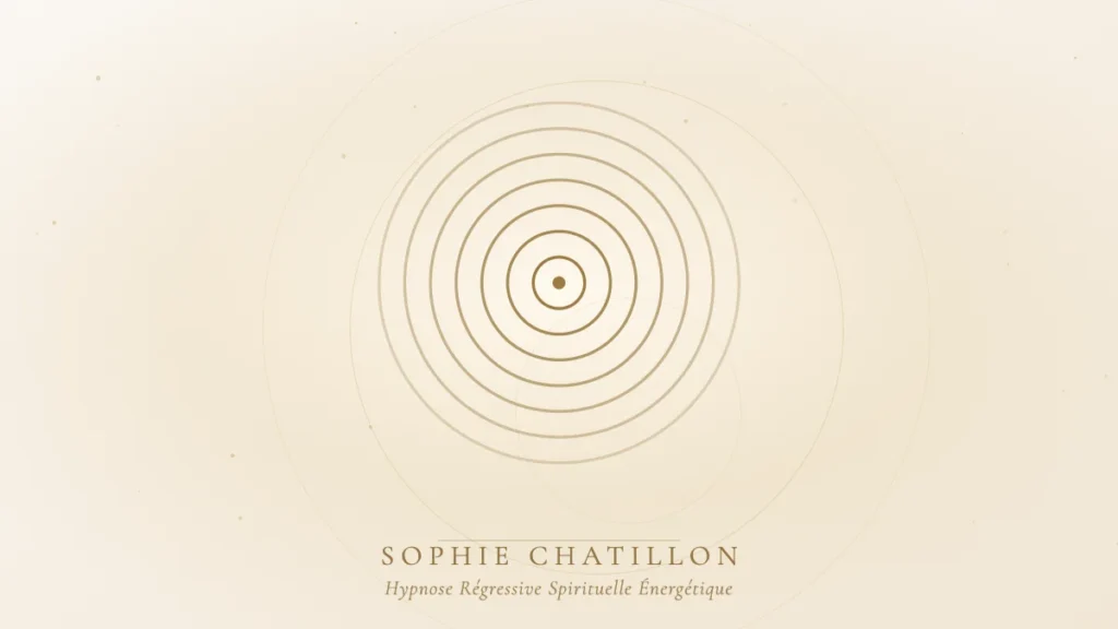 entre deux vies hypnose regressive illustration sophie chatillon Ondes dorées concentriques, illustration de l’article « L'entre-deux-vies : ce que l'hypnose régressive révèle entre deux incarnations » – Sophie Chatillon