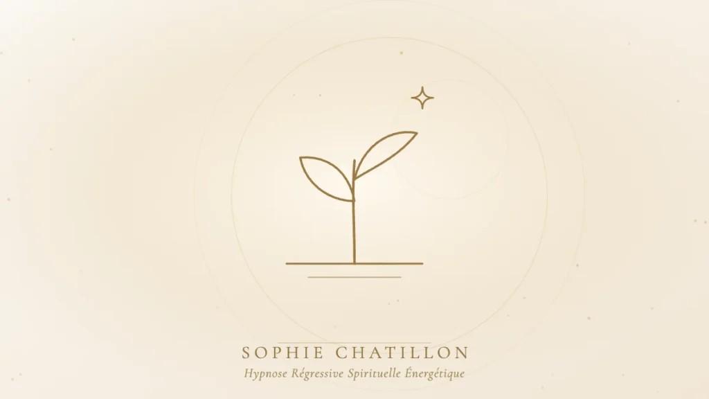 Jeune pousse dorée, illustration de l’article « Hypnose et confiance en soi : explorer ses croyances limitantes » – Sophie Chatillon