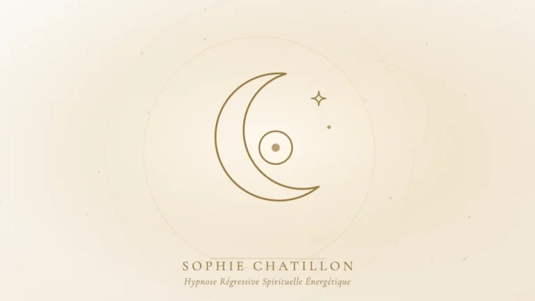 hypnose grossesse accouchement preparation illustration sophie chatillon Croissant de lune doré protégeant une petite lumière, illustration de l’article « Hypnose et grossesse : un temps pour vous, en complément du suivi médical » – Sophie Chatillon