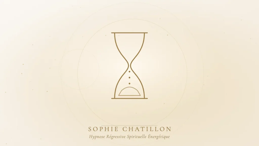 Sablier doré, illustration de l’article « Hypnose et blessures du passé » – Sophie Chatillon