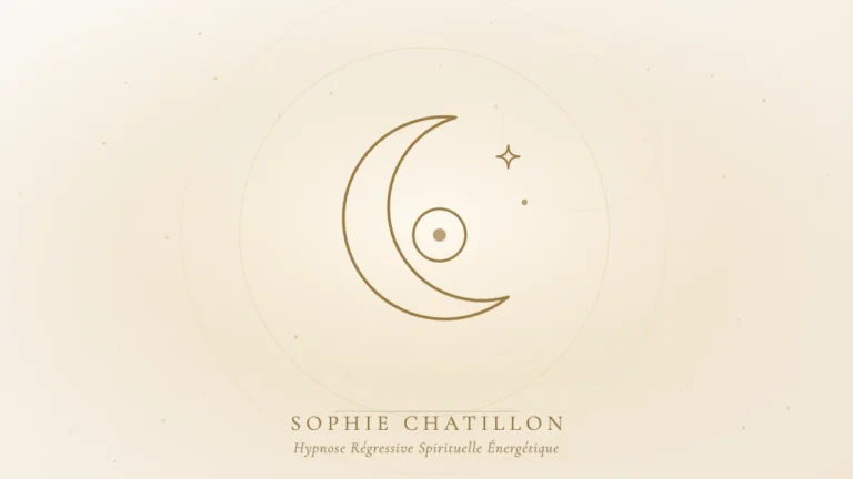 hypnose vie in utero naissance mulhouse illustration sophie chatillon Croissant de lune doré protégeant une petite lumière, illustration de l’article « Hypnose et vie in utero : mémoires prénatales et naissance » – Sophie Chatillon
