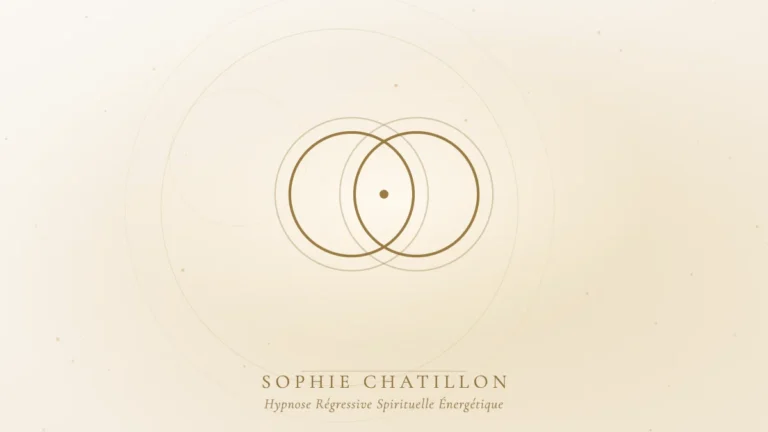 liens ames flammes jumelles hypnose illustration sophie chatillon Deux anneaux dorés entrelacés, illustration de l’article « Liens d’âmes et flammes jumelles : comprendre vos relations » – Sophie Chatillon