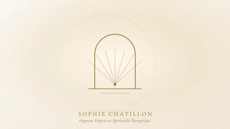 seance hypnose en visio illustration sophie chatillon Arche dorée ouverte sur la lumière, illustration de l’article « Hypnose régressive en visio : une profondeur identique au cabinet » – Sophie Chatillon
